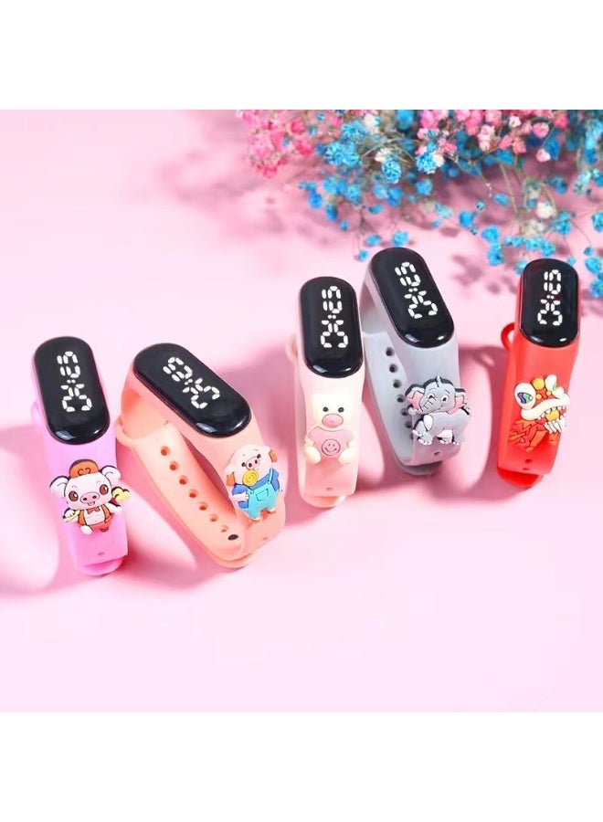 Digital Waterproof Stylish Wrist Smart Watch LED Band for Kids, Birthday Gift, Toys, Colorful Cartoon Character Super Hero for Boys & Girls Age 2 to 12 Years Multicolor (Pink) - Image 4